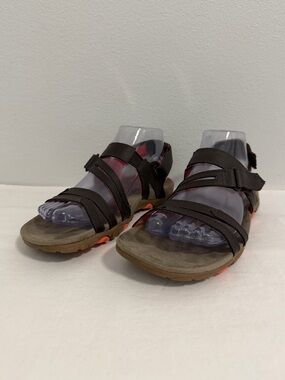 Merrell Espresso coral-brown sandals flip flop size 6 Women’s